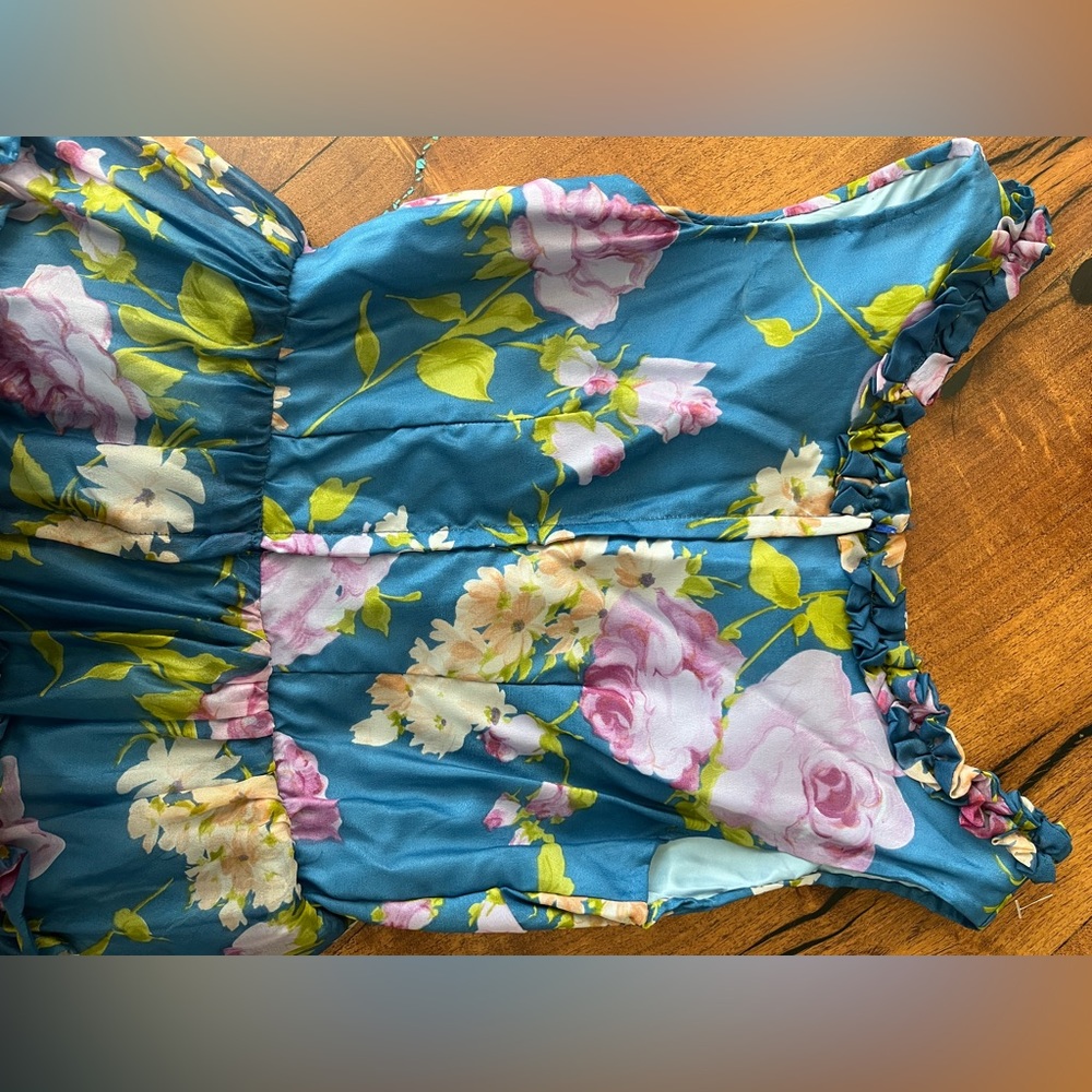 Vintage hand made chiffon maxi dress fully lined ruffle detail - Picture 12 of 16